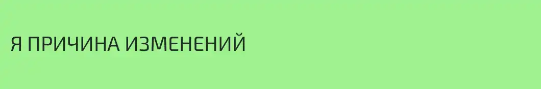 Я ПРИЧИНА ИЗМЕНЕНИЙ